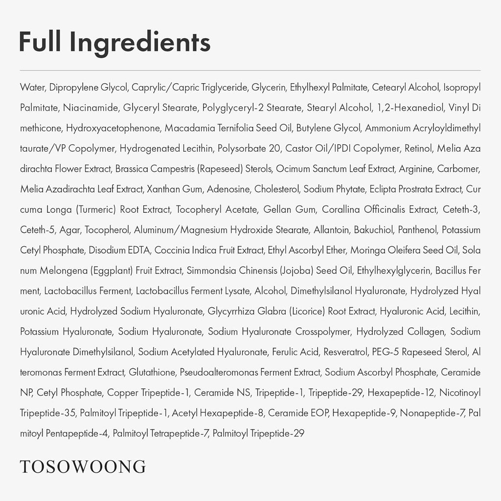 TOSOWOONG Real Retinol 0.1% Night Cream, Anti-Aging Face Moisturizer with Retinol, Bakuchiol, Firmer Skin, Reduce Wrinkles and Pore Minimizer | Korean Skincare for Face & Neck, 50ml / 1.69 fl. oz.